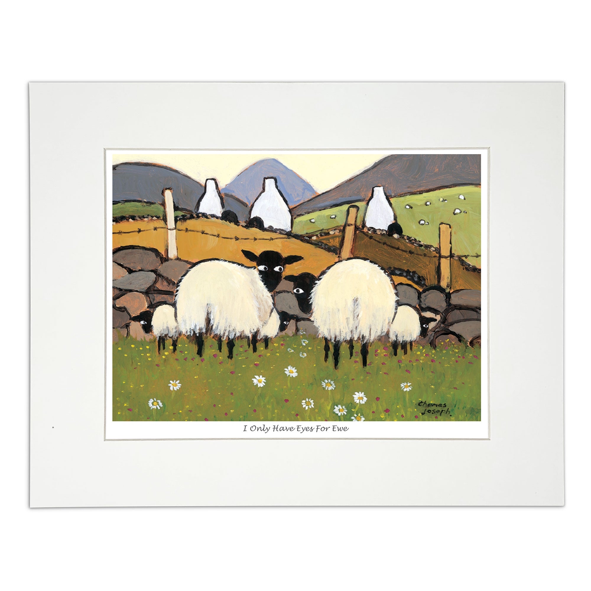 Painting sheep with big beautiful eyes