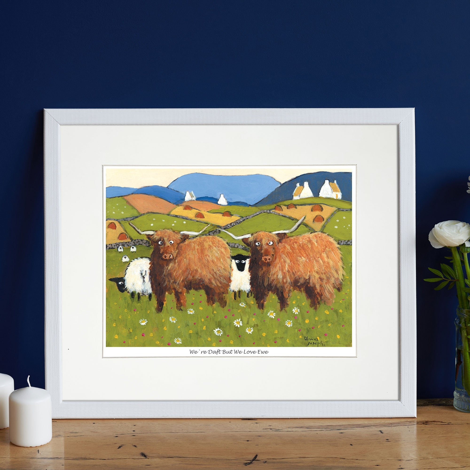 We Are Daft But We Love Ewe Mounted Print