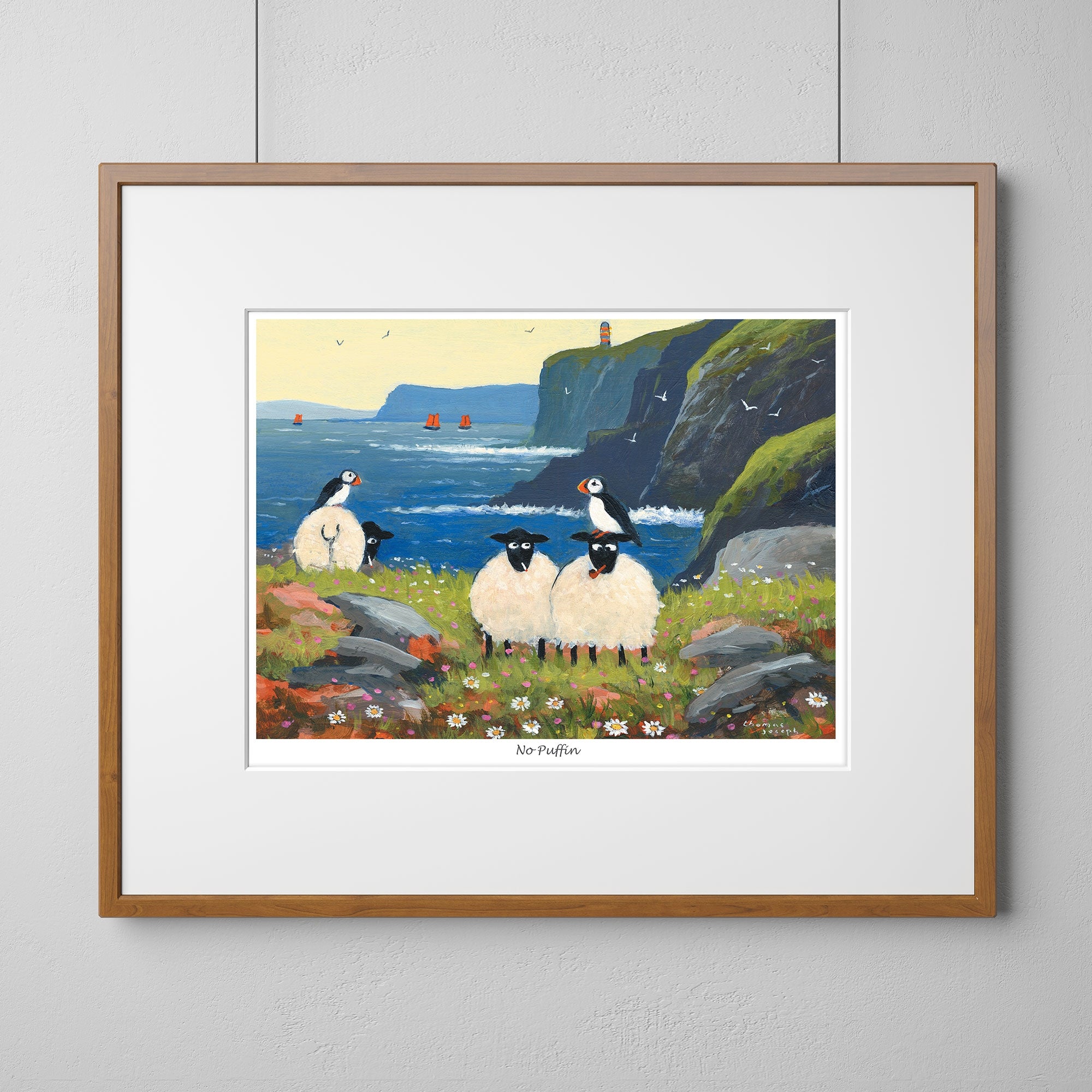 No Puffin Mounted Print