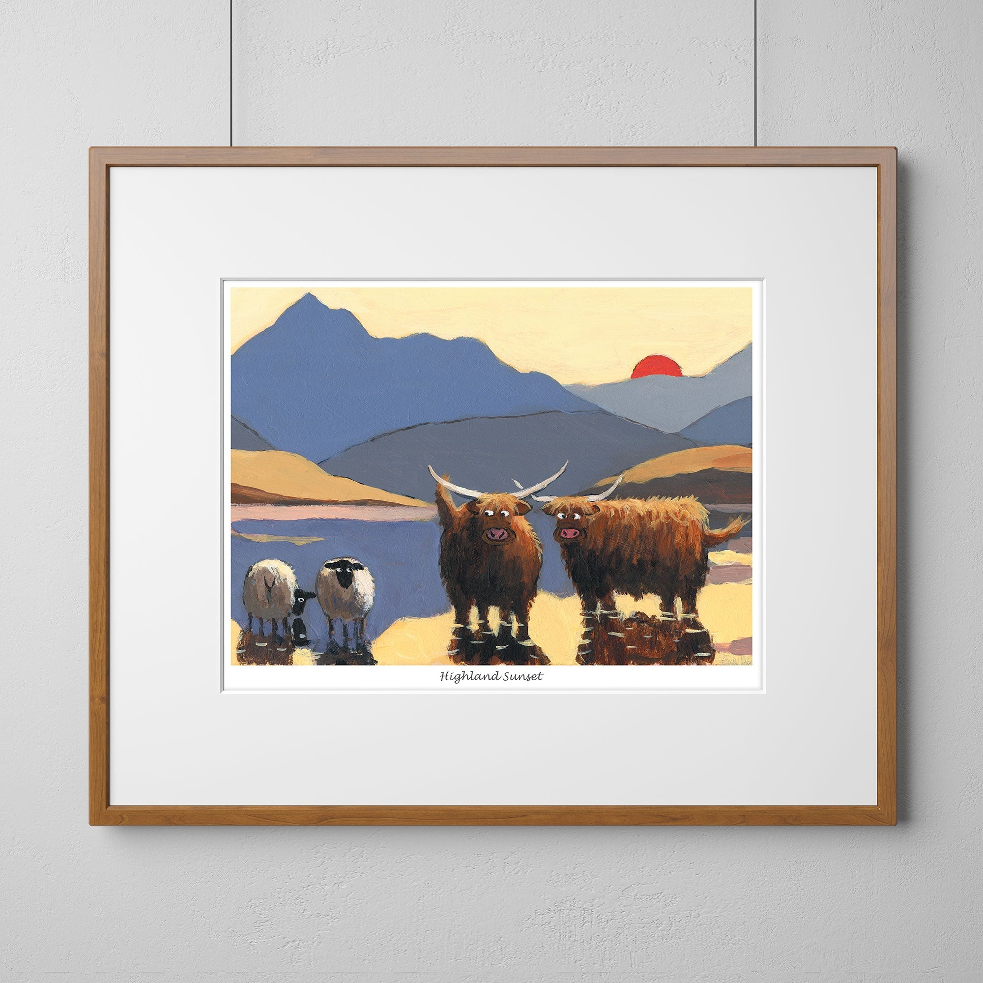 Highland Sunset Mounted Print