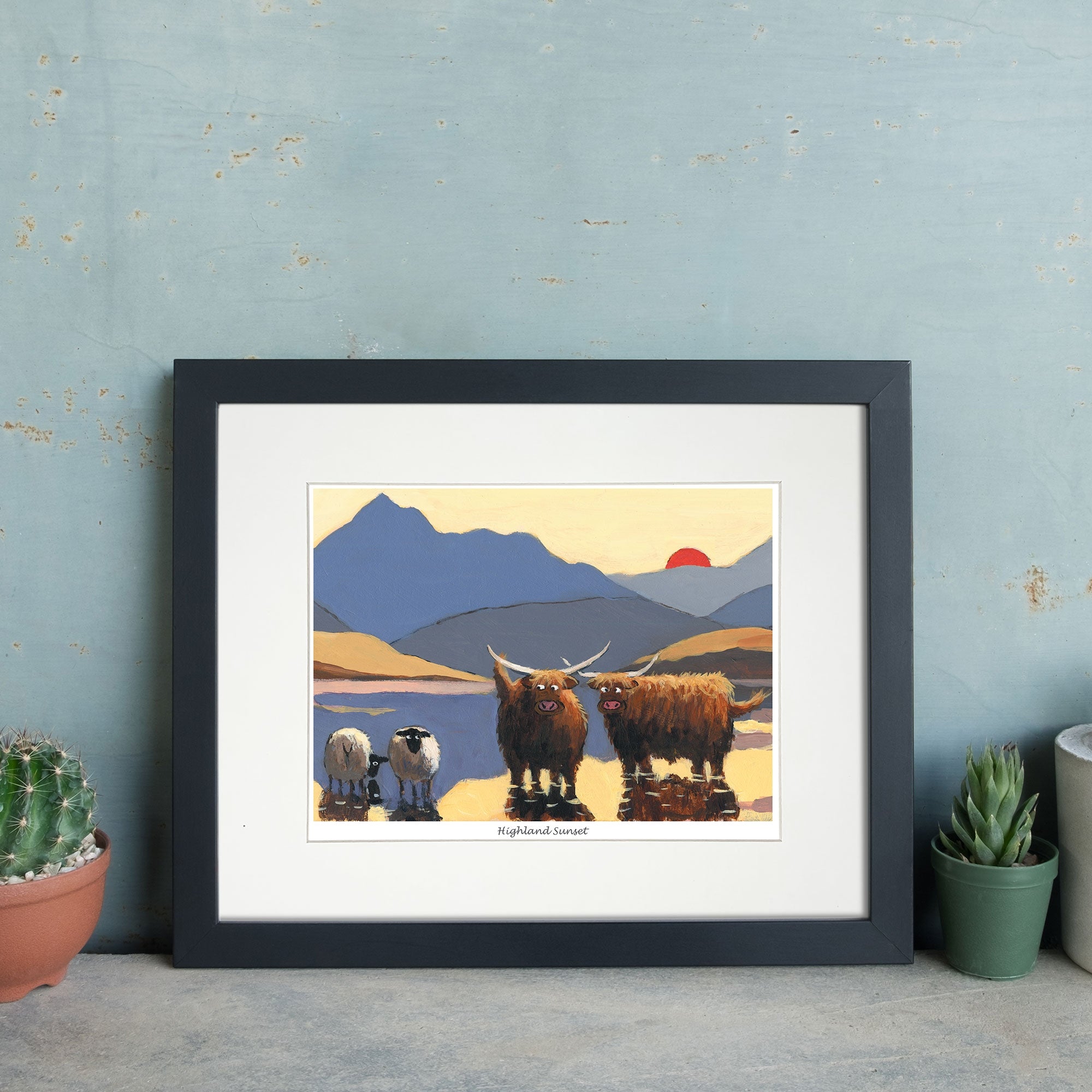 Highland Sunset Mounted Print