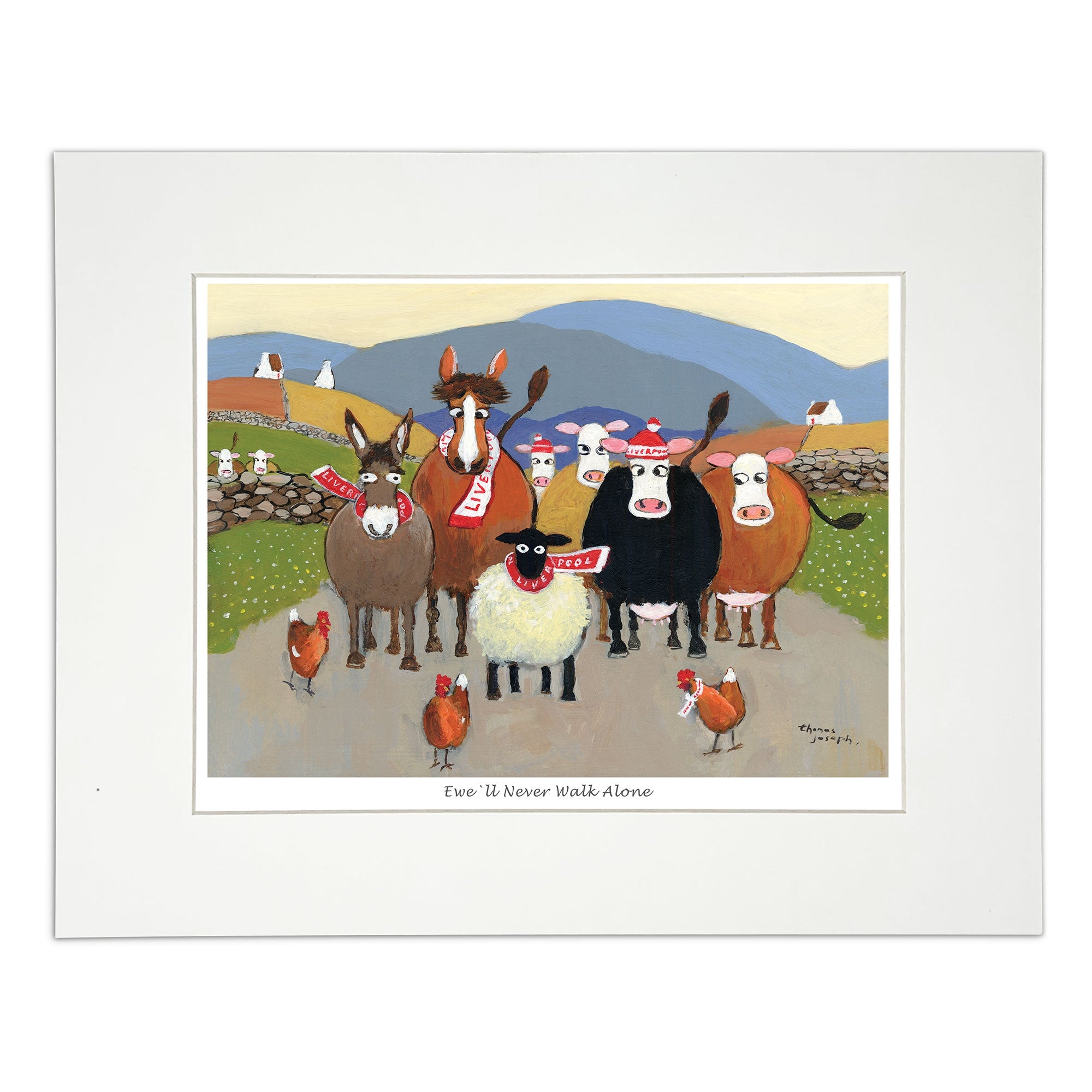 Painting farm animals showing their support for Liverpool football club