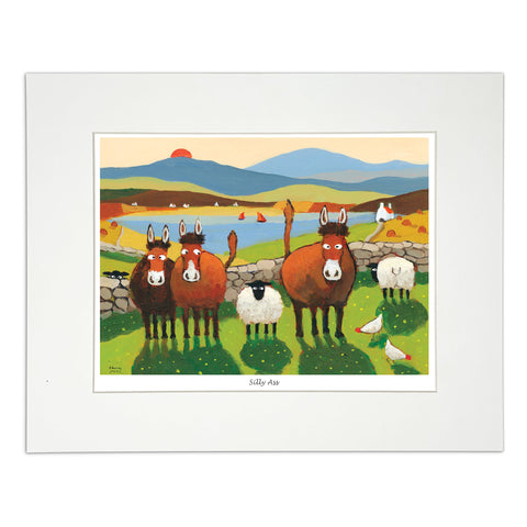 Wall art sheep standing in the middle of horses