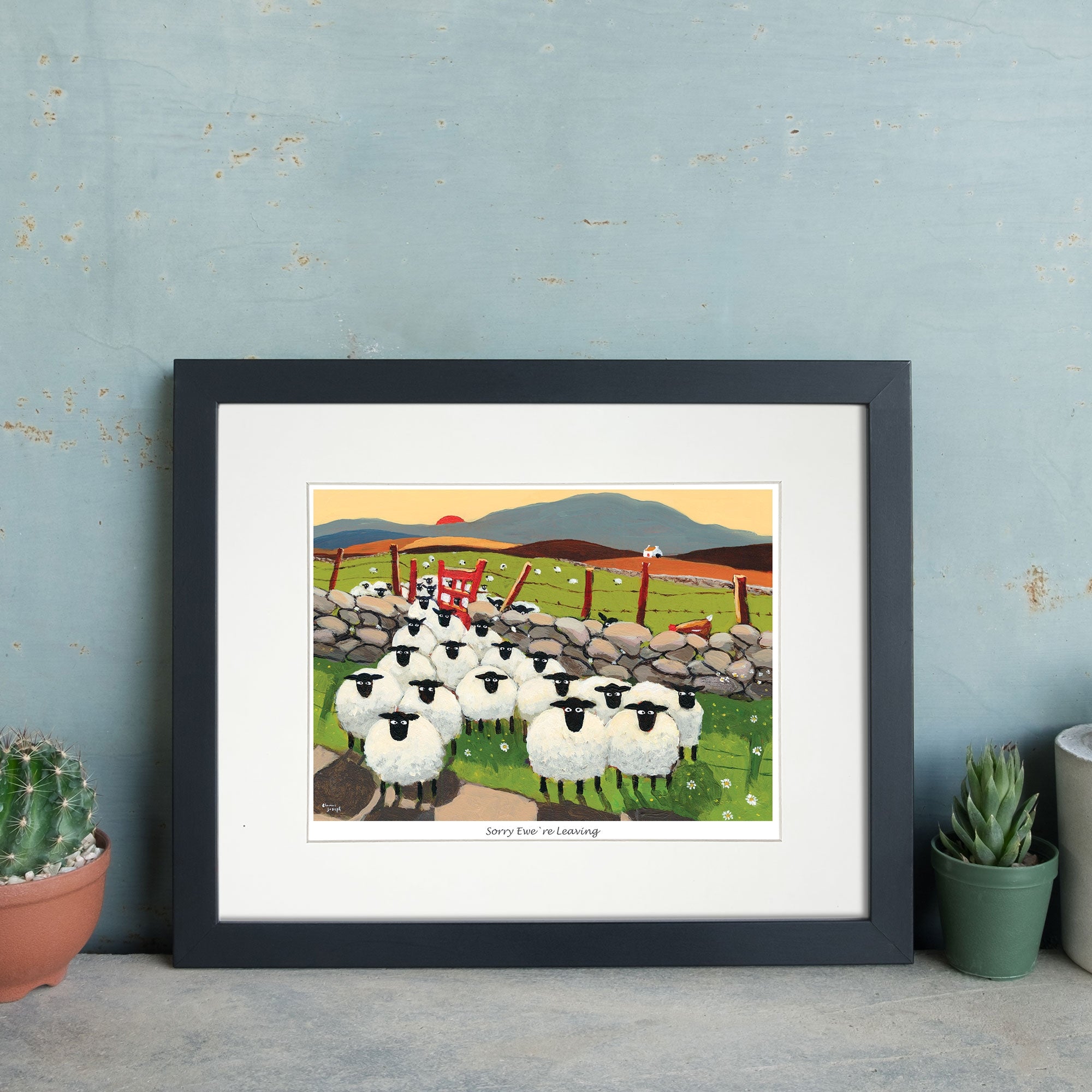 Sorry Ewe're Leaving Mounted Print