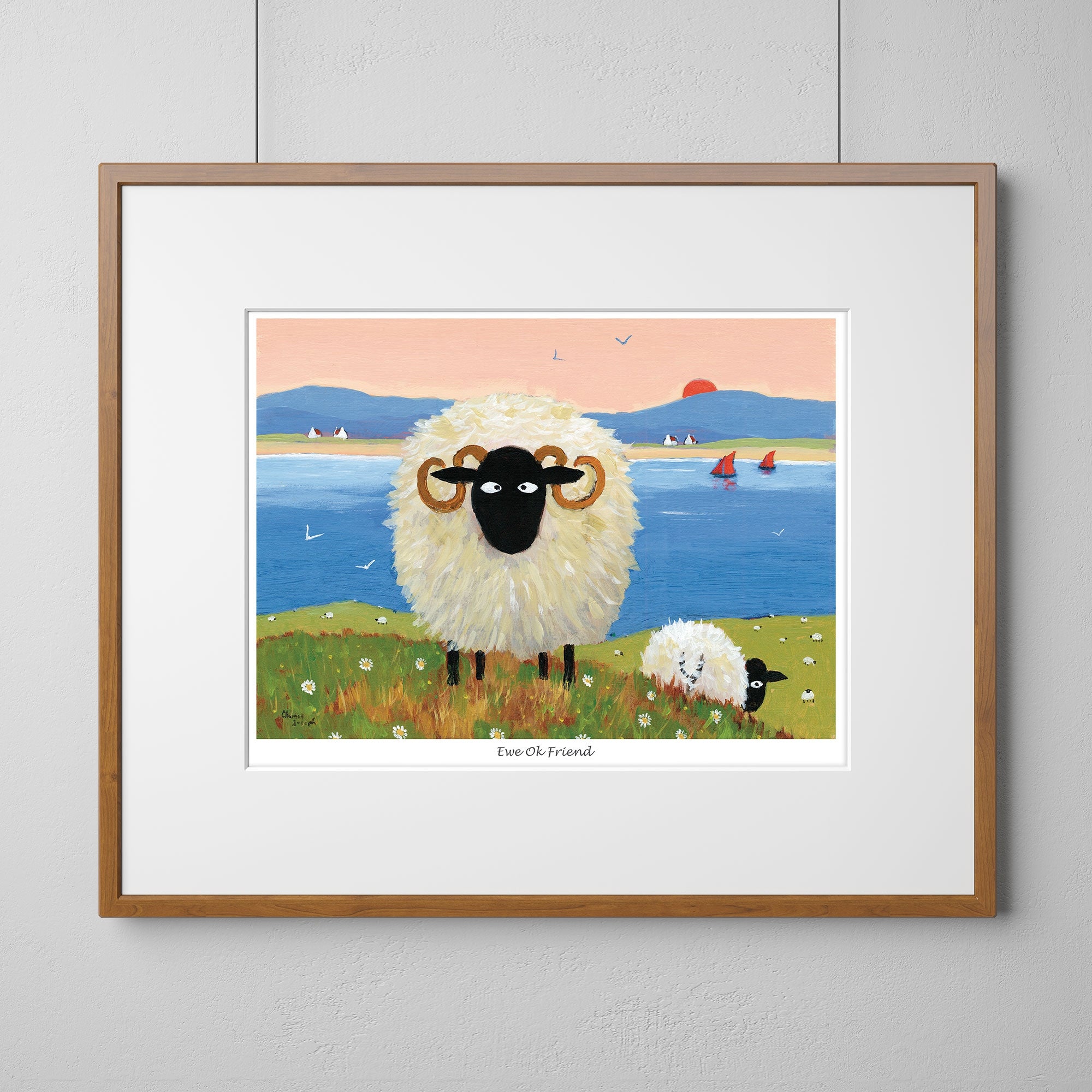 Ewe Ok Friend Mounted Print