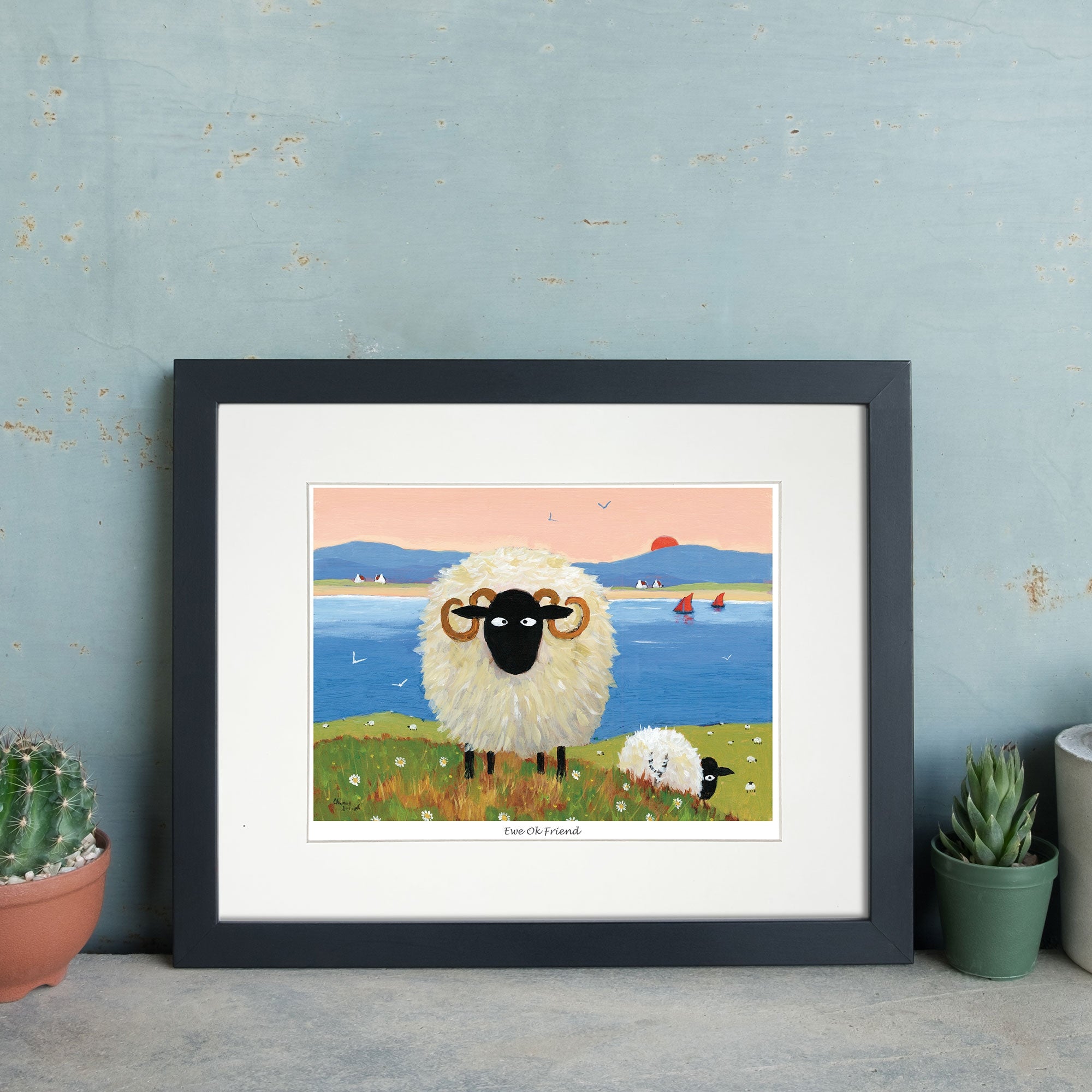 Ewe Ok Friend Mounted Print