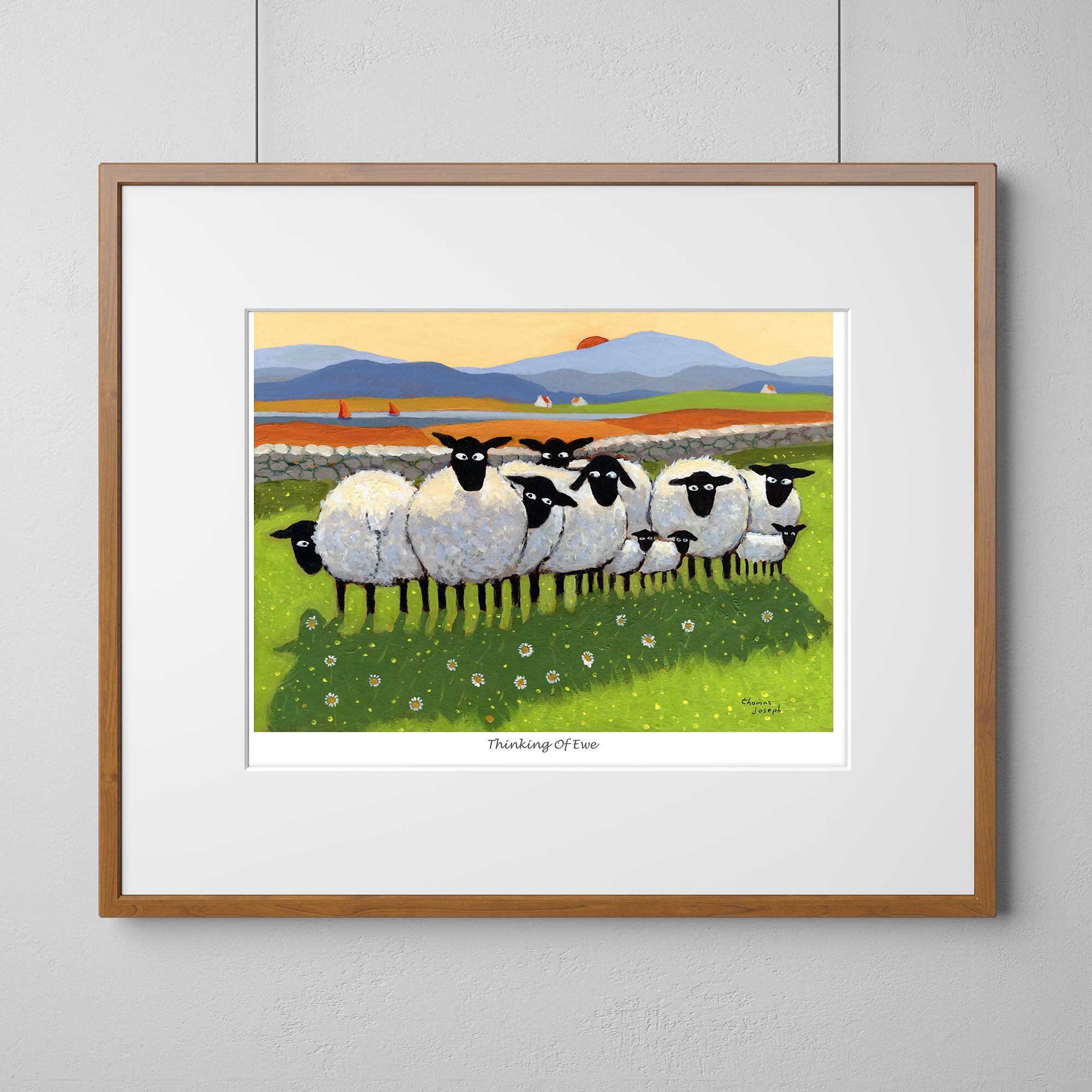 Thinking Of Ewe Mounted Print
