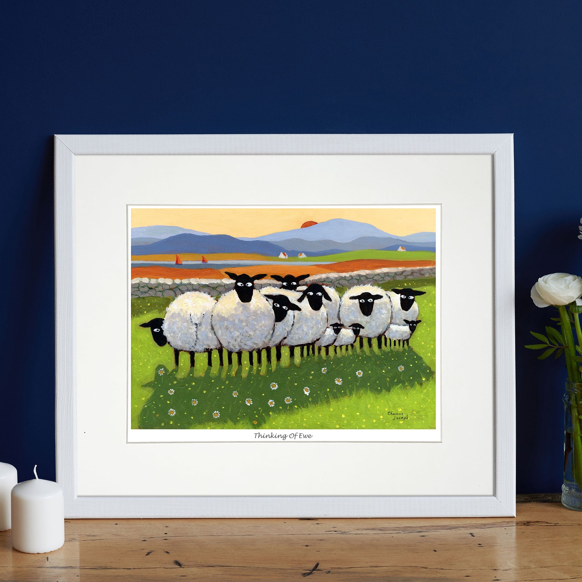 Thinking Of Ewe Mounted Print