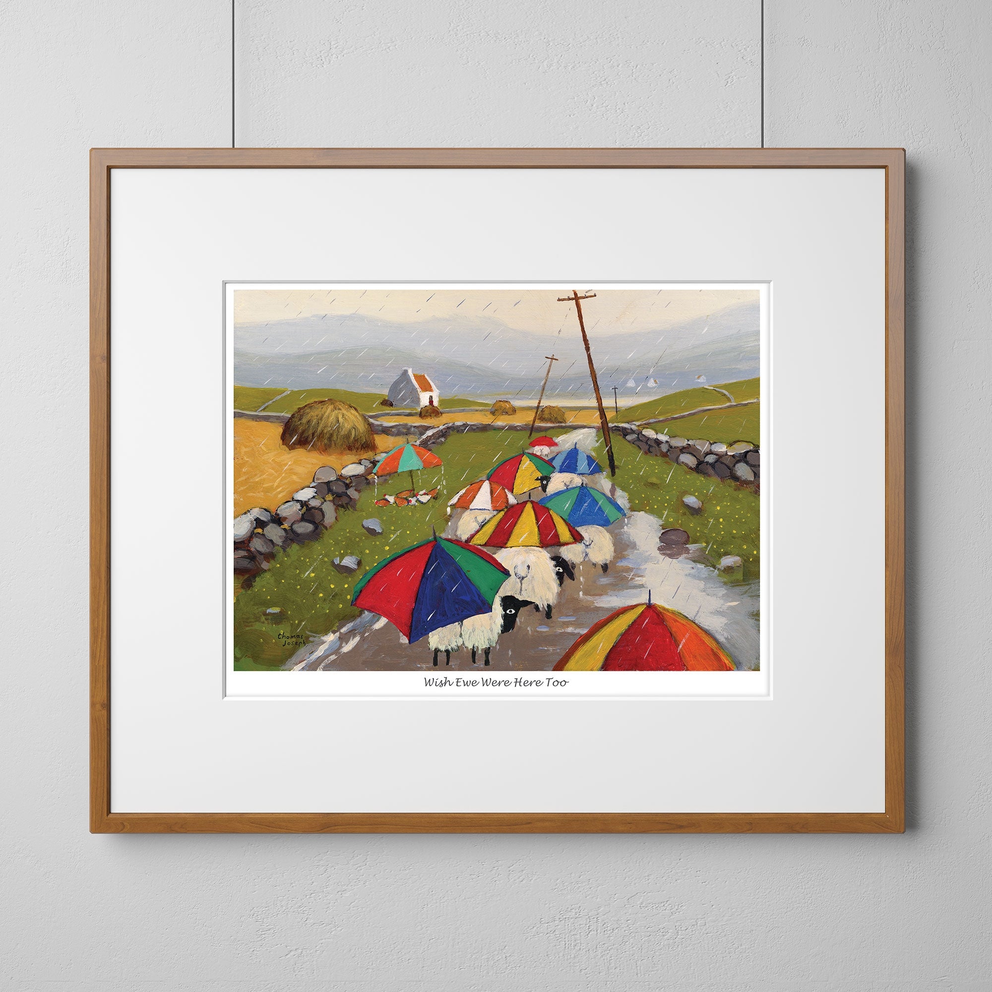 Wish Ewe Were Here Too Mounted Print