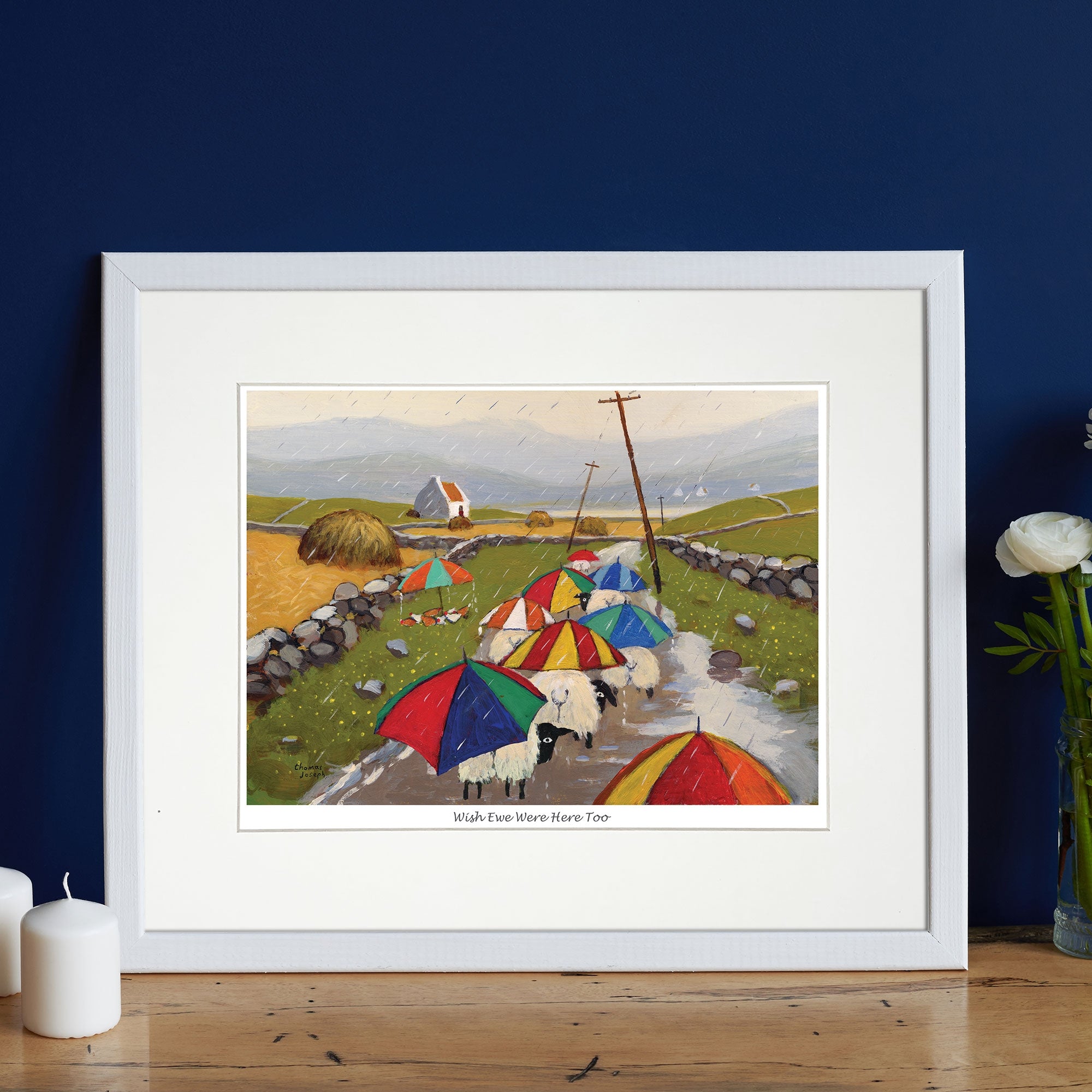 Wish Ewe Were Here Too Mounted Print
