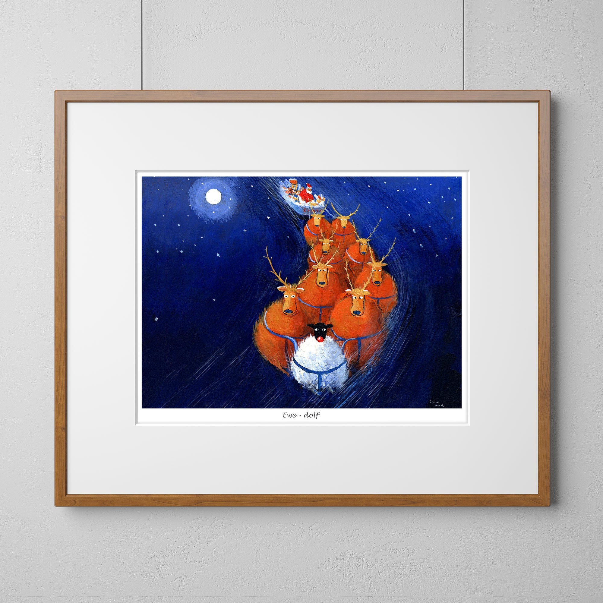 Ewe-Dolph Mounted Print