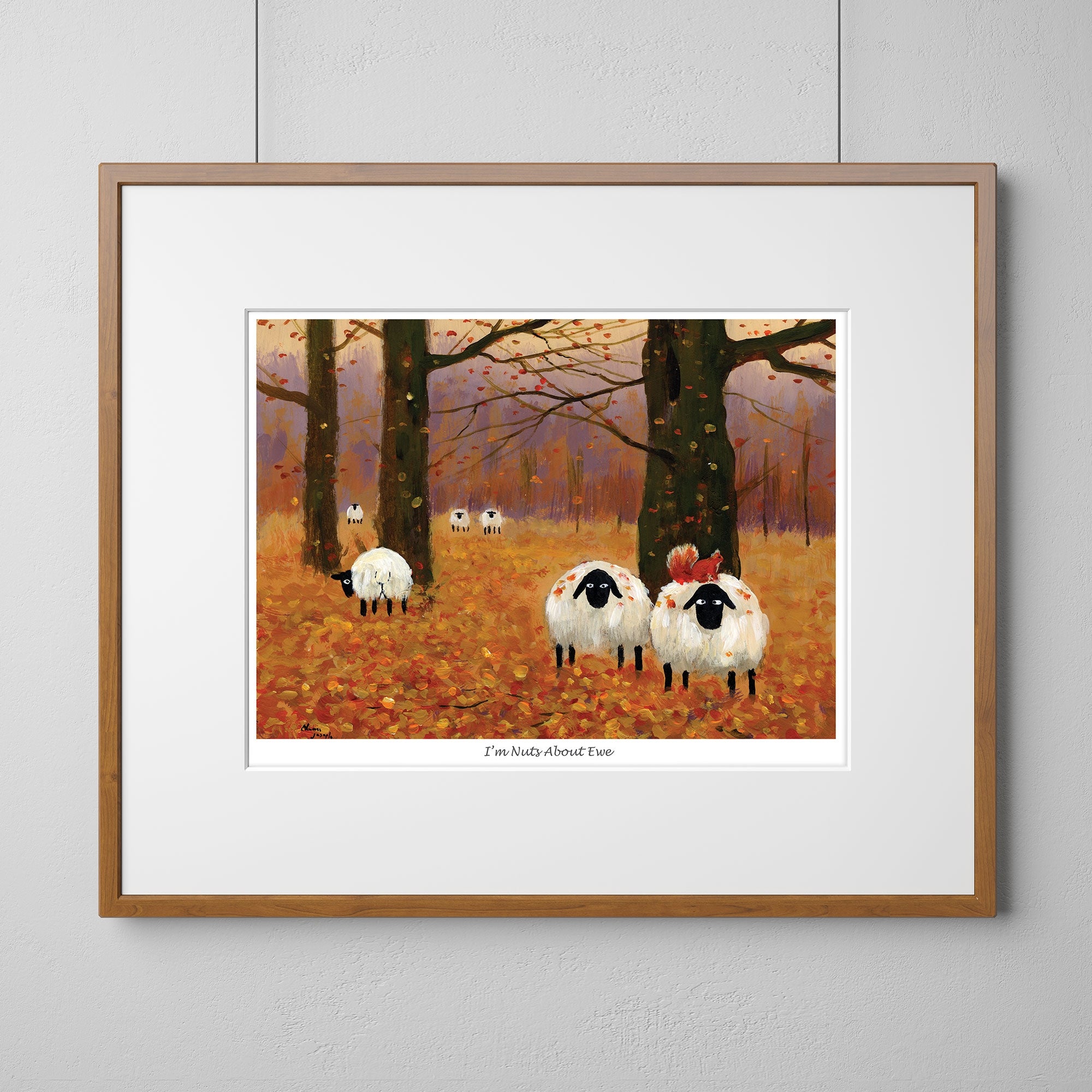 I'm Nuts About Ewe Mounted Print