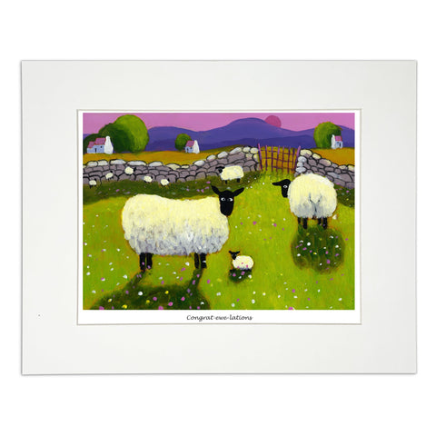Artwork sheep outside during a beautiful sunset