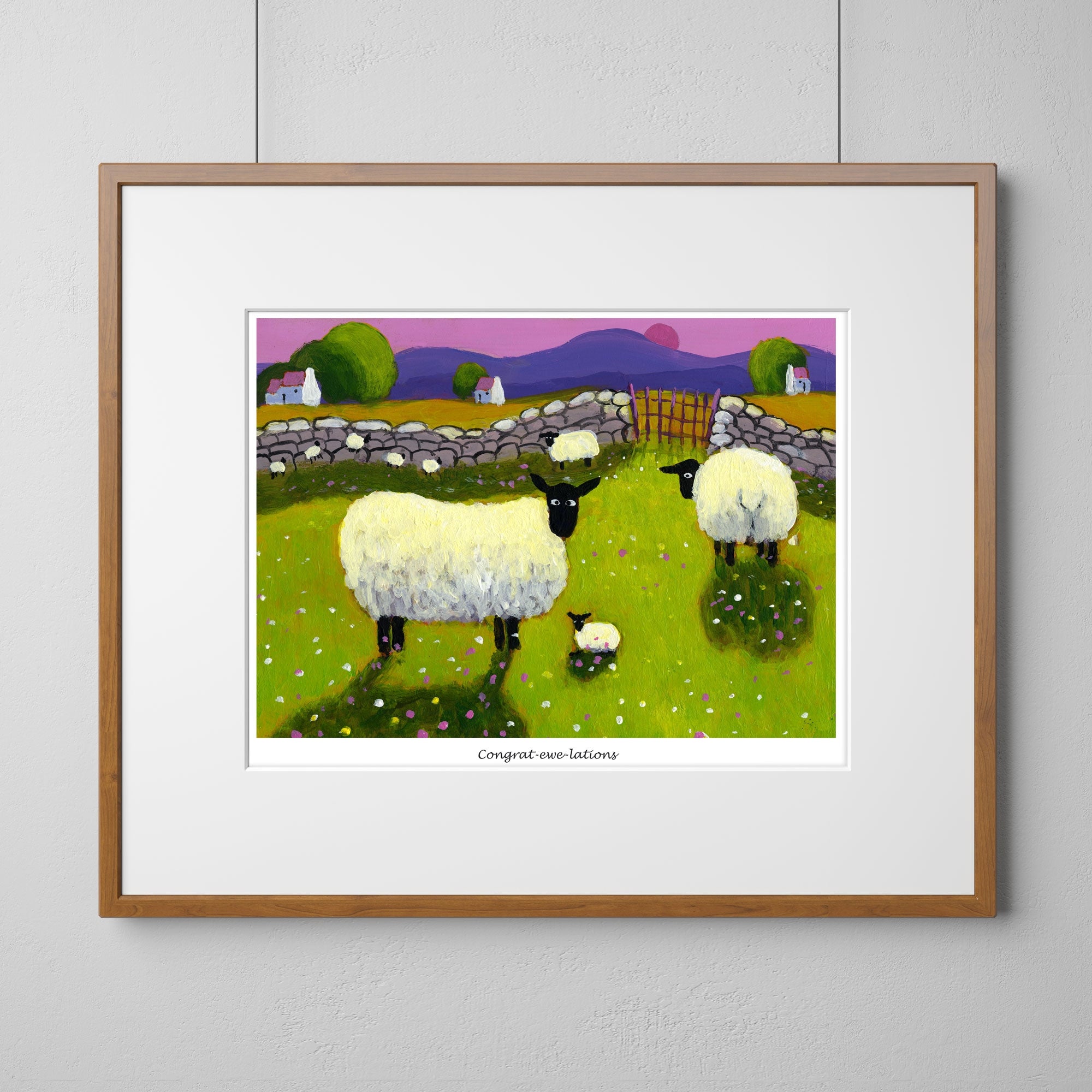 Congrat-Ewe-Lations Mounted Print