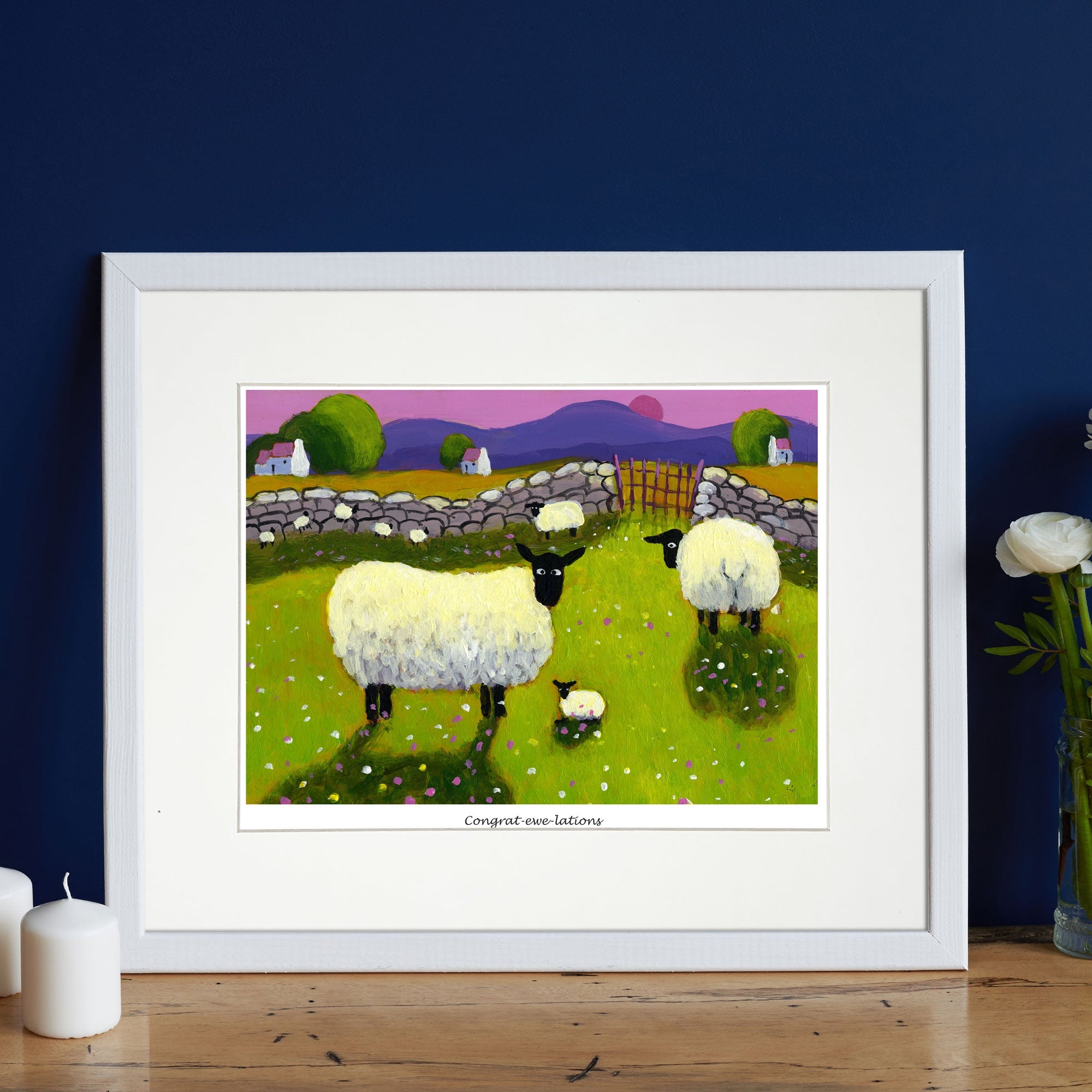 Congrat-Ewe-Lations Mounted Print