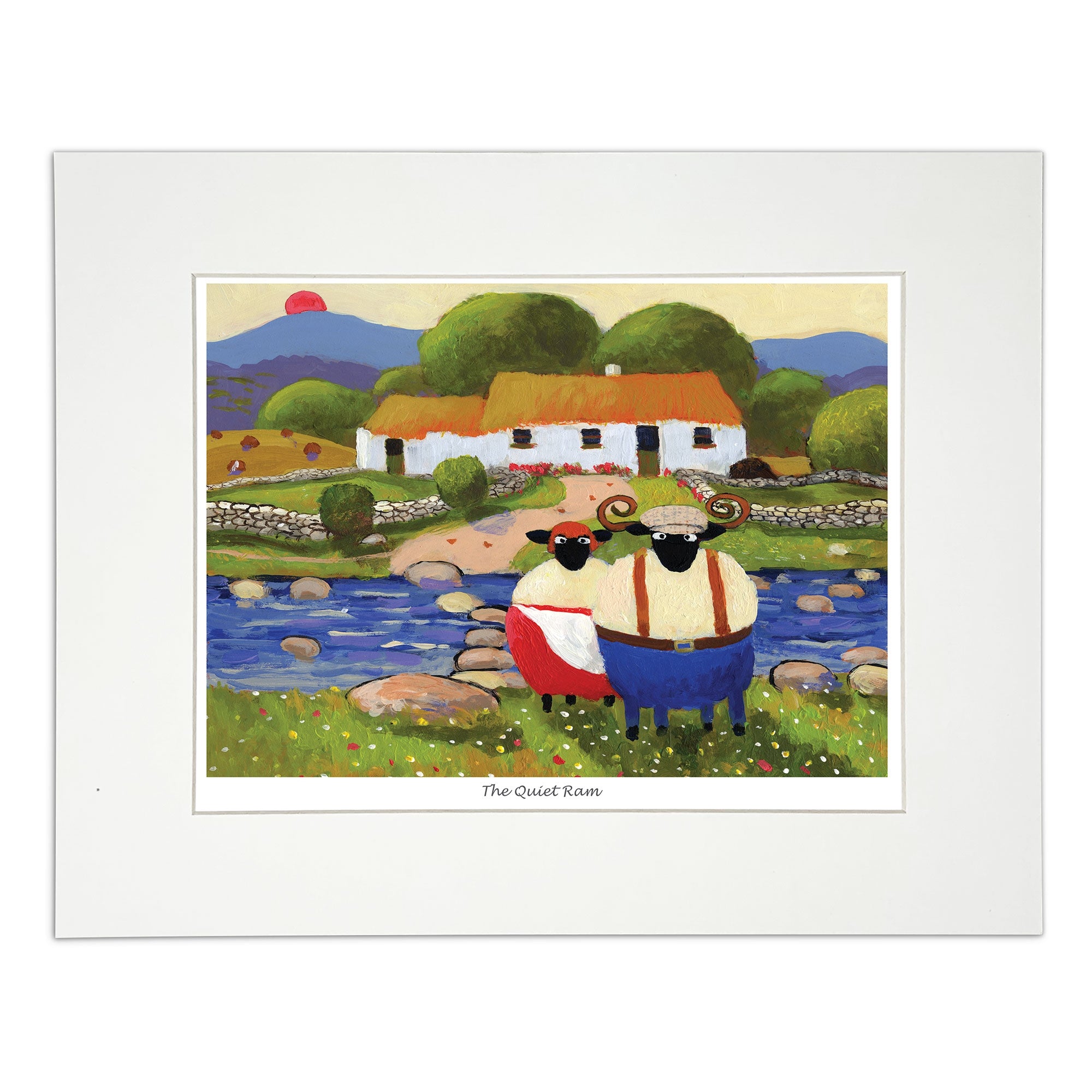 Painting sheep wearing clothes