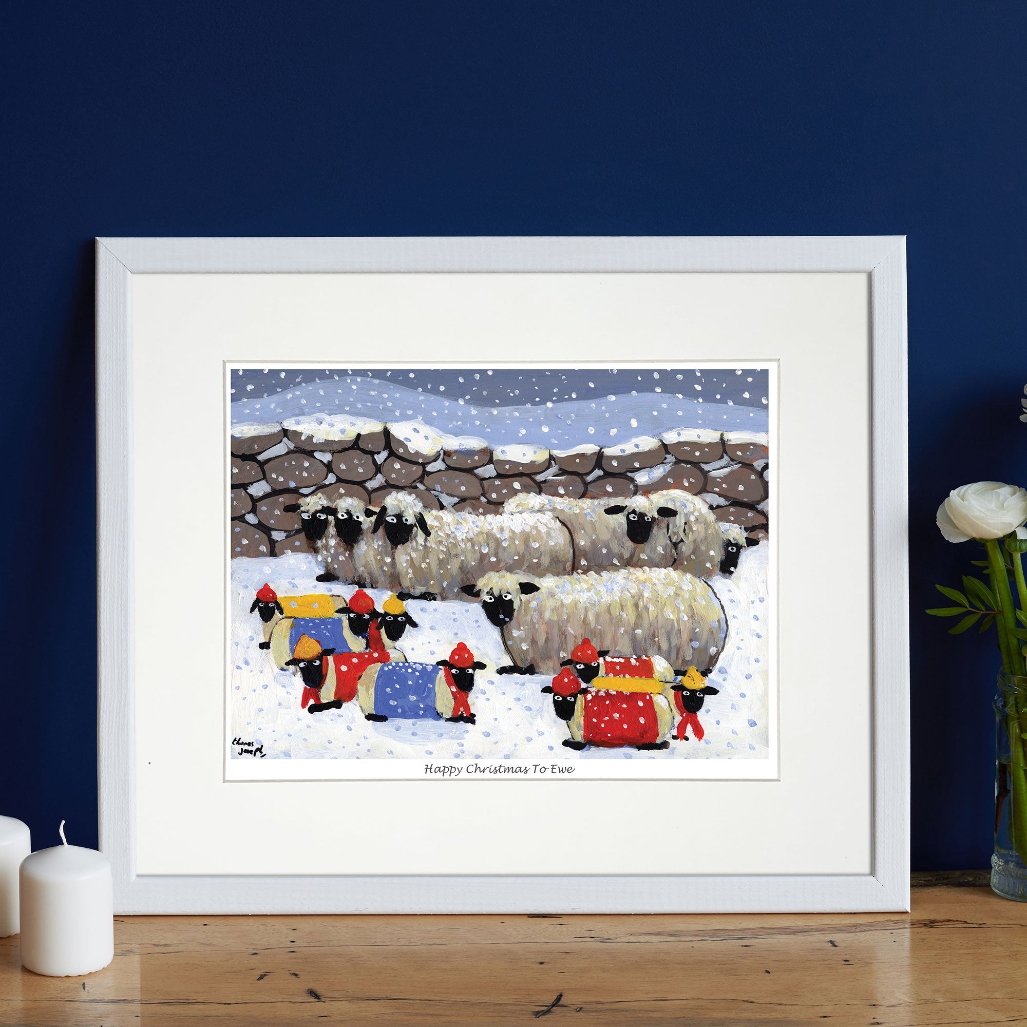 Happy Christmas To Ewe Mounted Print