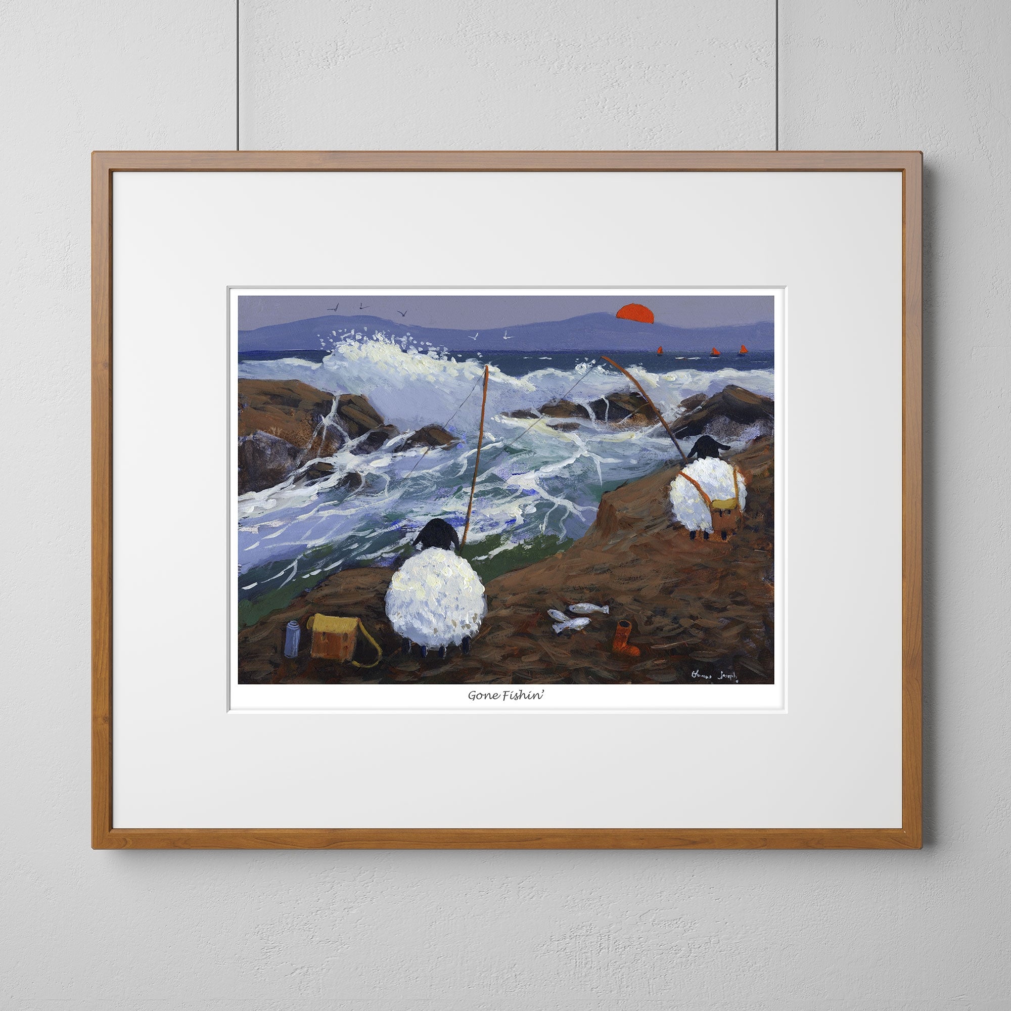 Gone Fishin Mounted Print