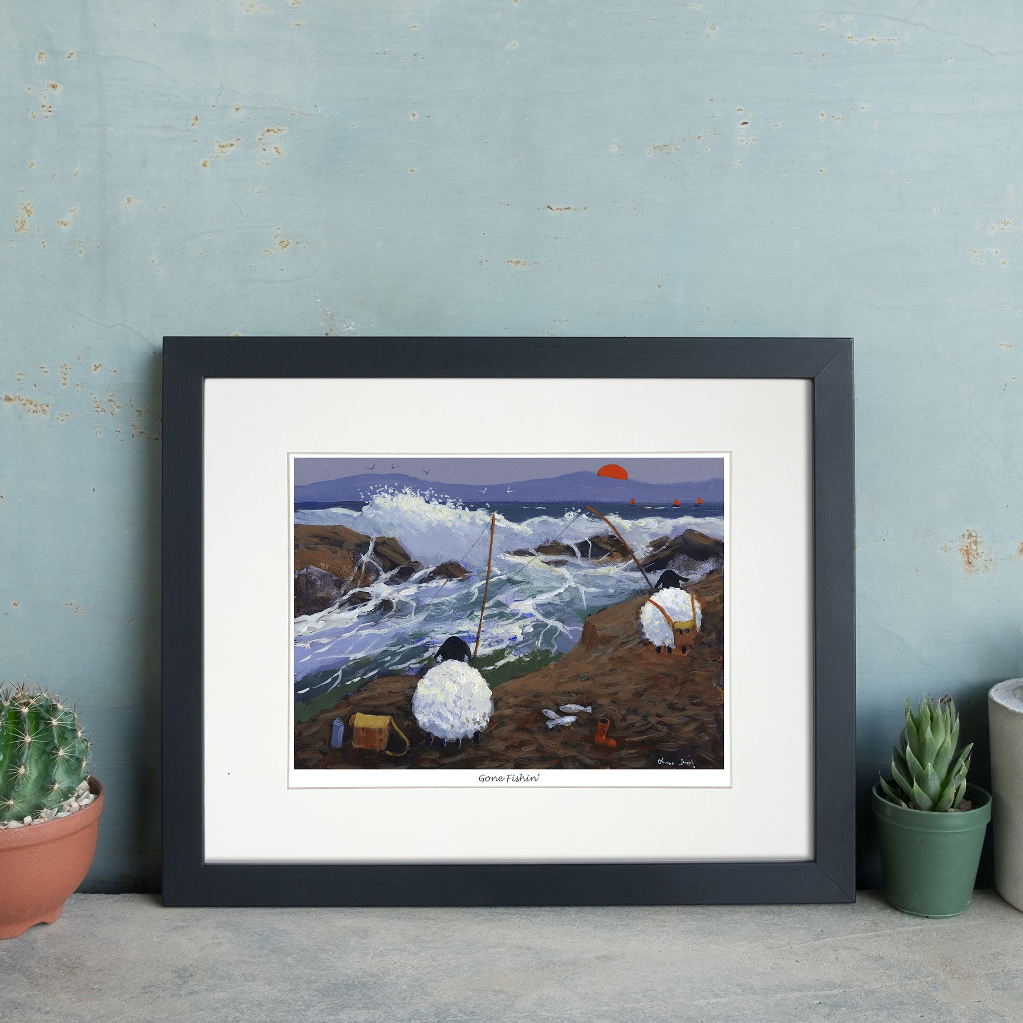 Gone Fishin Mounted Print