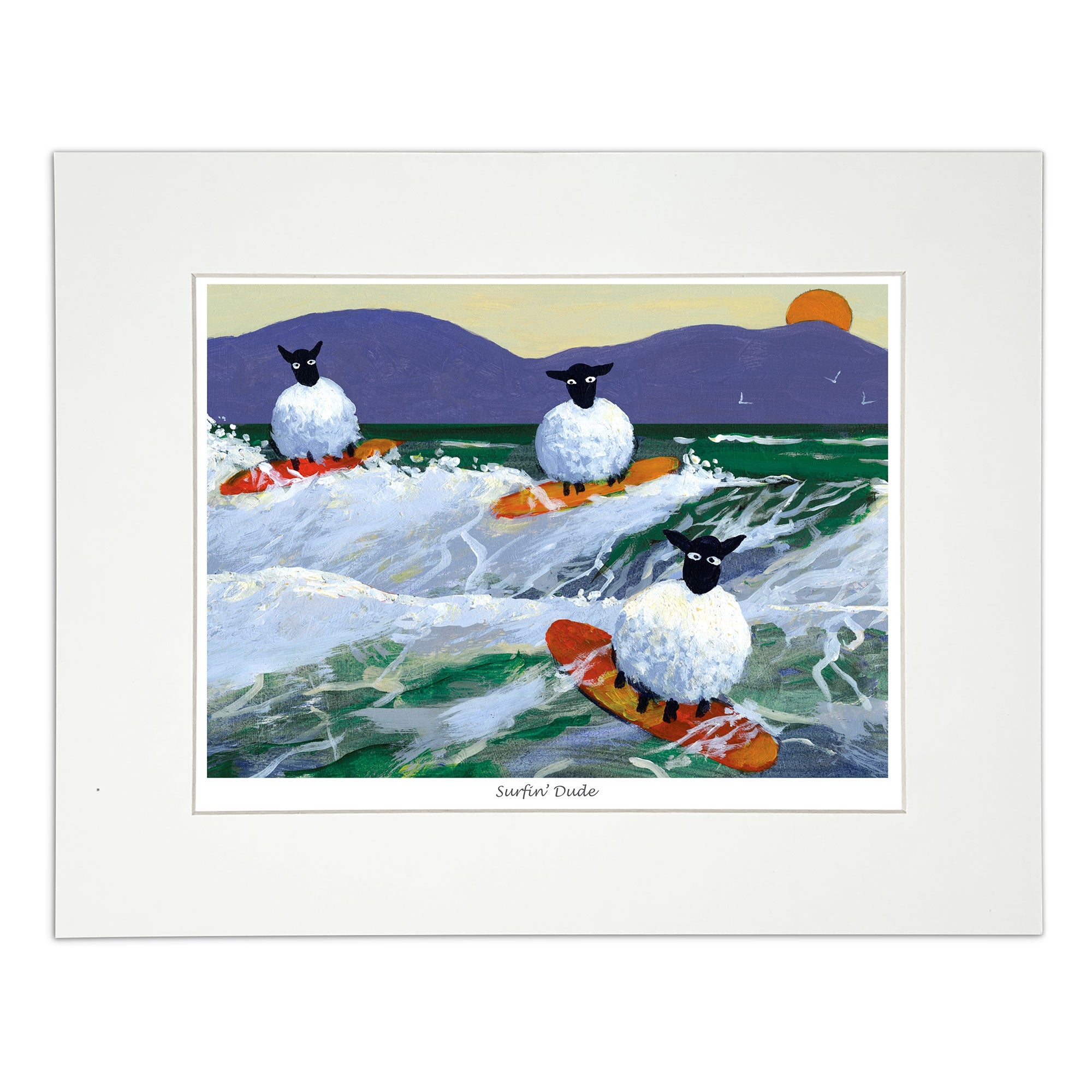 Painting sheep on surf boards
