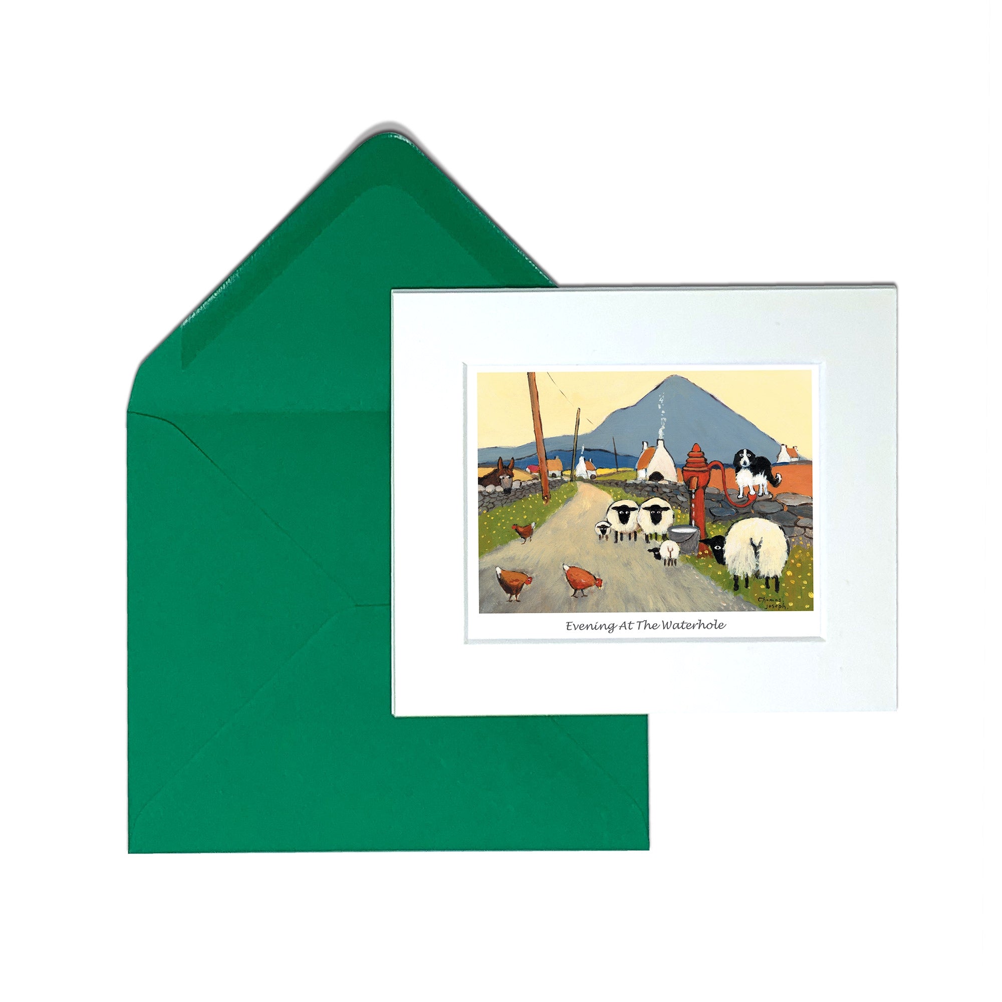 Evening At The Waterhole Greeting Card