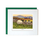 Notecard sheep meet at wall