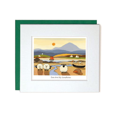 Notecard sheep and beautiful mountains