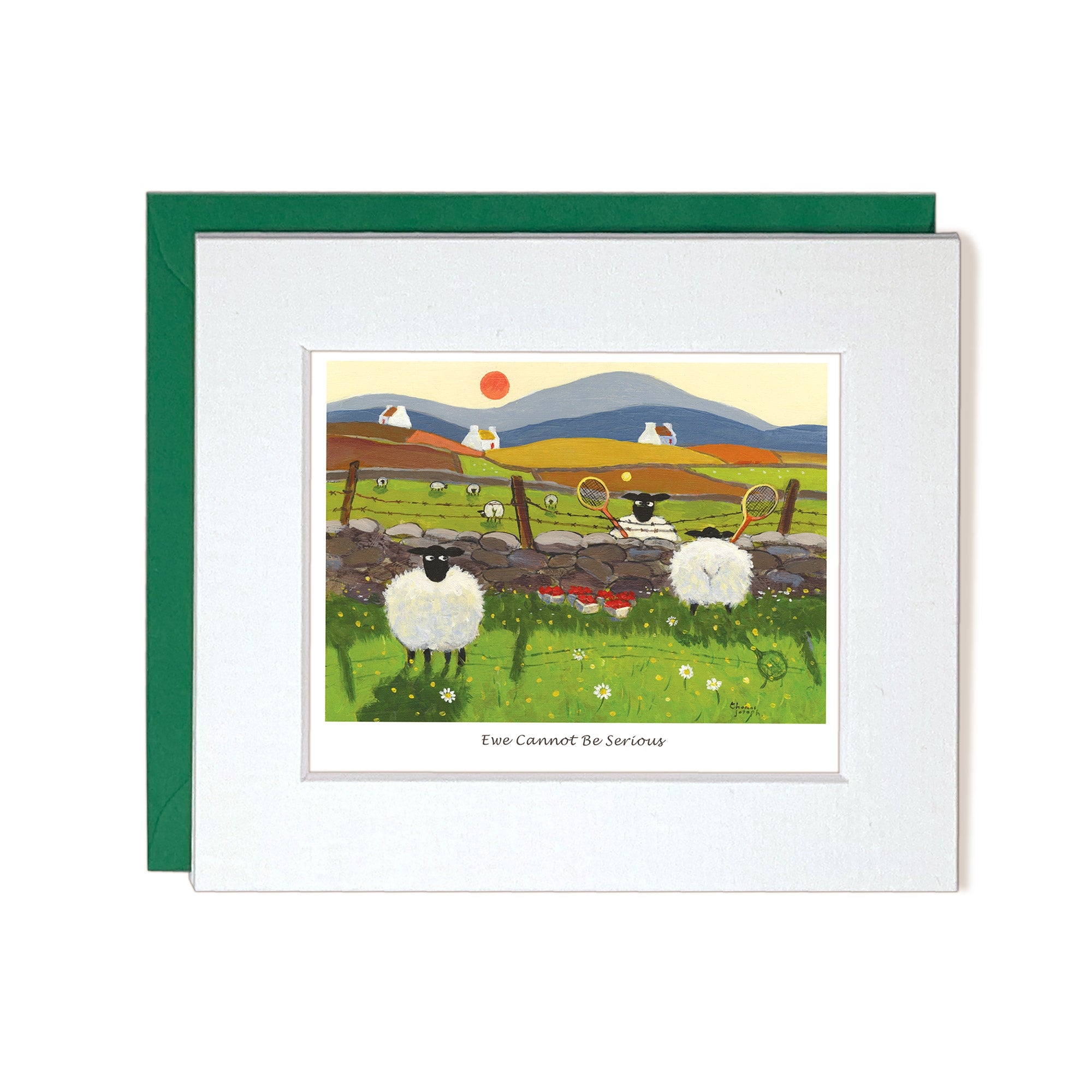 Notecard Sheep playing tennis sheep playing tennis