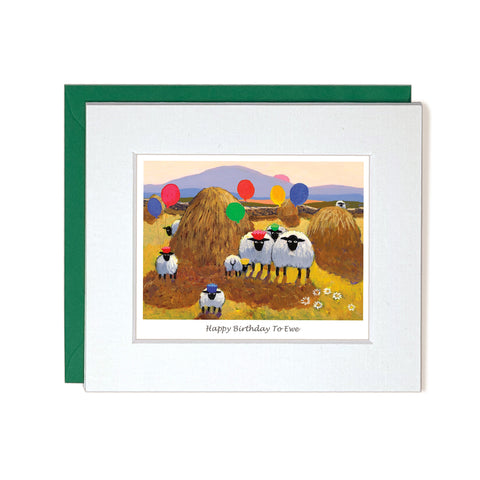 Card with mount farm animals celebrating