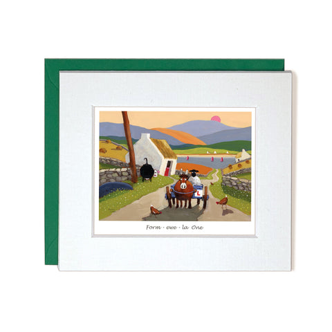 Greetings Card sheep formula one racing