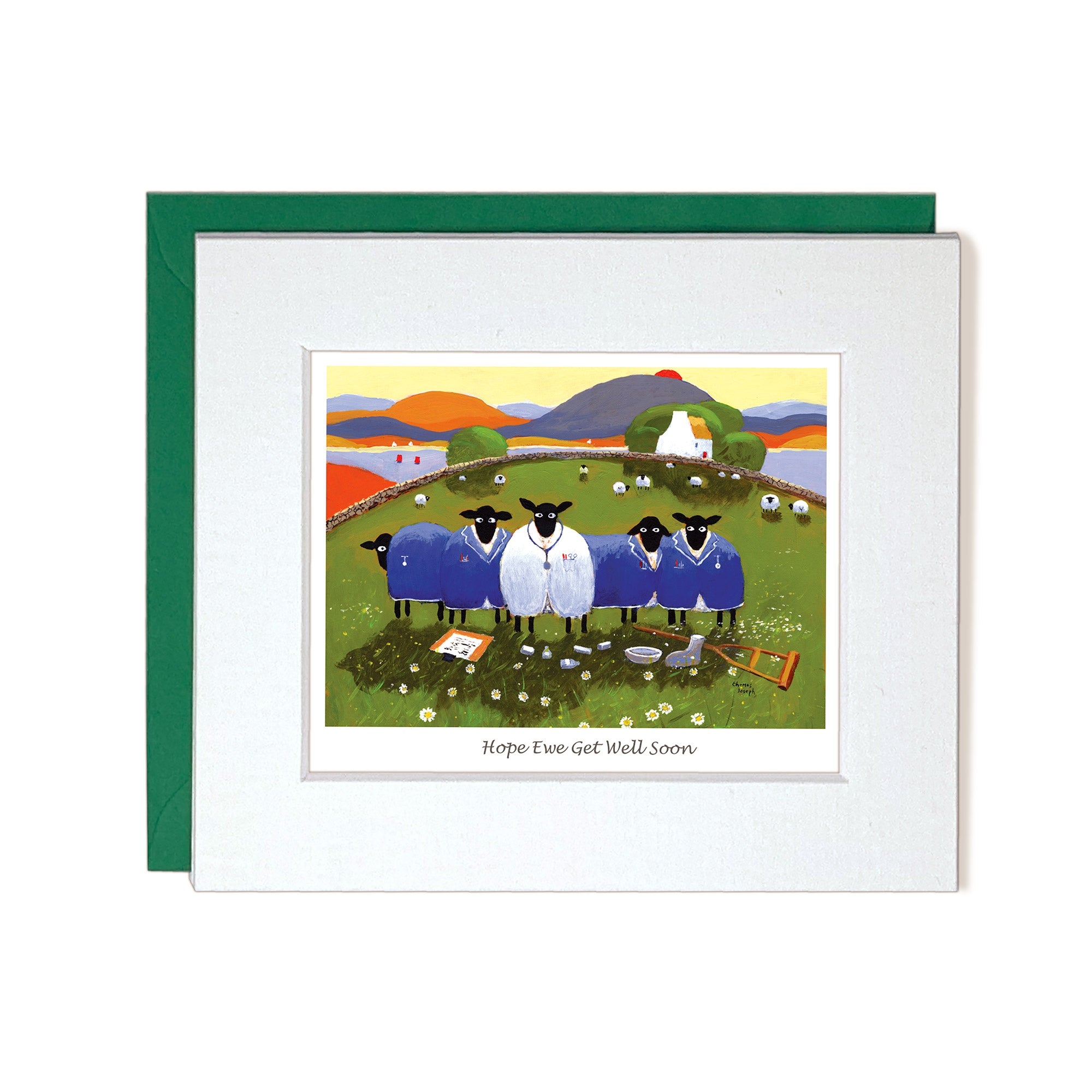 Envelope and Card sheep wearing stethoscope