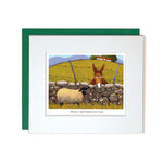 Greeting Card horse and sheep with big ears