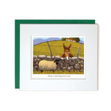 Greeting Card horse and sheep with big ears