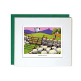 Envelope and Card sheep flying through the air