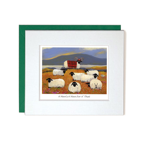 Envelope and Card sheep resting in field