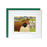 Greeting Card Pony telling sheep a secret