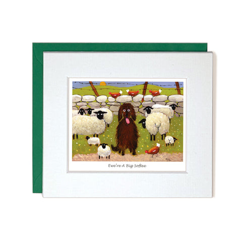 Envelope and Card Dog in middle of farm animals