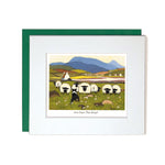 Card with mount dog herding sheep