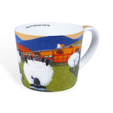 Coffee cup sheep upside down putting its feet up