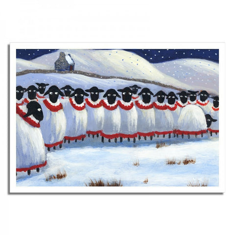 Double Mounted Print "Wish Ewe A Merry Christmas" By Thomas Joseph