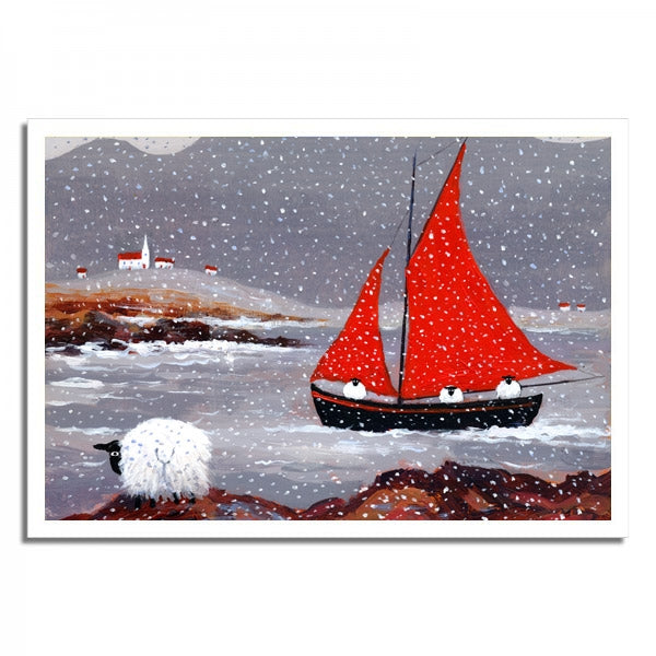 Double Mounted Print "Saw Three Sheep Go Sailing" By Thomas Joseph