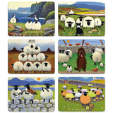 Table mat set 3 Six humorous sheep designs
