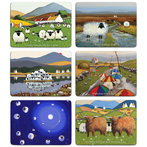 Table mat Set 4 Six sill sheep designs